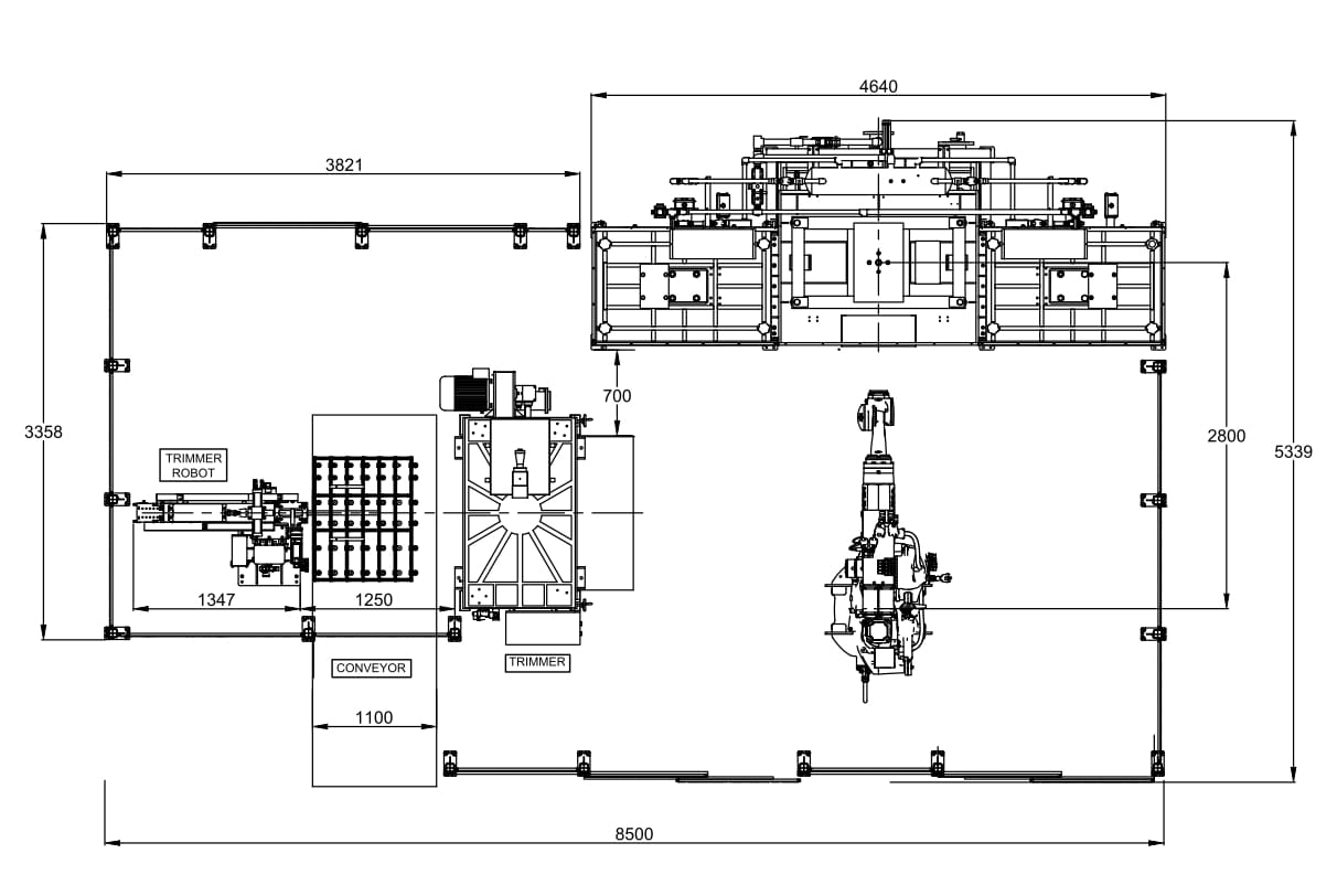 Robotic Forming Machine Layout and Footprint Dimensions